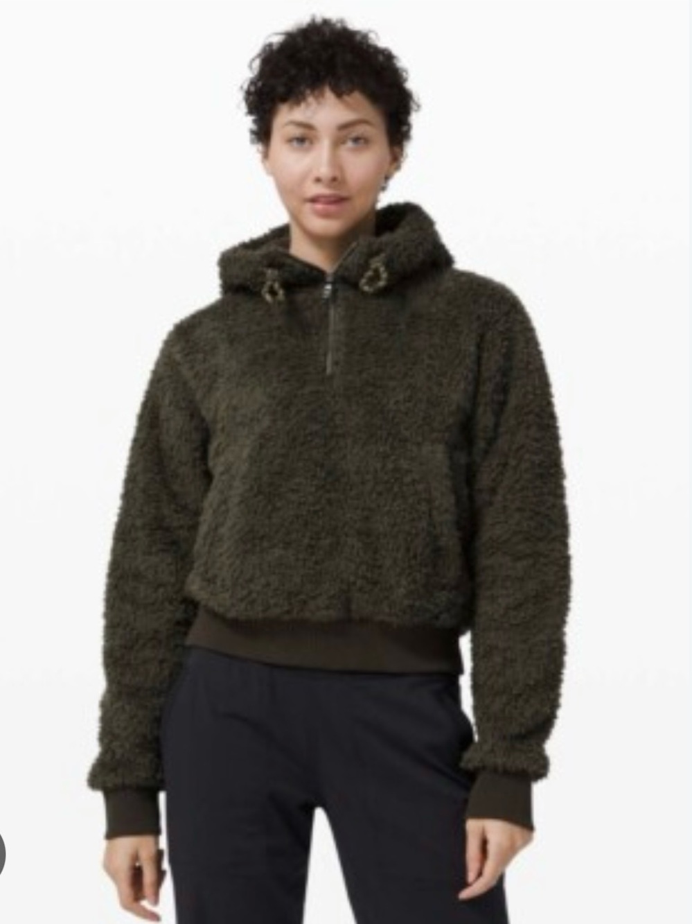 lululemon Oh So Sherpa Half Zip Teddy Jacket Green Size 12
